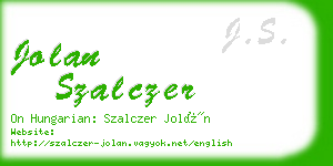 jolan szalczer business card
